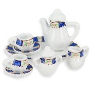 Service porcelaine coloré (8 pièces) miniature 1/12