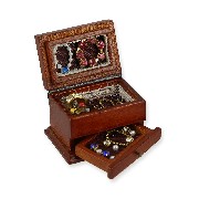 Boîte à bijoux bois garnie, tiroir