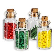 4 bocaux garnis en verre avec bouchon miniature 1/12