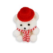 Ours blanc av.chapeau rouge miniature 1/12