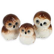 Famille Chouette 3 pcs miniature 1/12