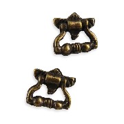 2 poignees de tiroir antiques pour maisons de poupées 1/12