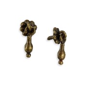 2 poignees de tiroir antiques pour maisons de poupées 1/12