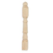 2 Poteaux départ balustrade chantournés pour maisons de poupées 1/12