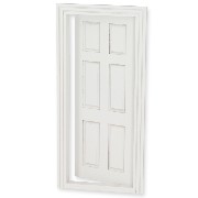 Porte 6 panneaux blanc pour maisons de poupées 1/12