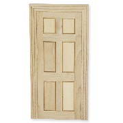 Fausse porte 6 panneaux non vernie pour maisons de poupées 1/12
