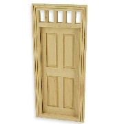 Porte 4 pann.avec imposte non vernie pour maisons de poupées 1/12