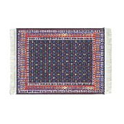 Tapis tissé moderne bleu pour maisons de poupées 1/12