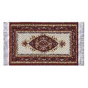 Tapis couloir tissé Persan beige/rouge