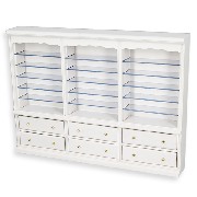 Bibliotheque tiroirs triple blanche meuble miniature 1/12