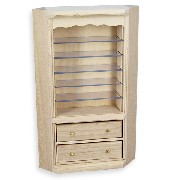 Bibliotheque tiroirs angle non vernie meuble miniature 1/12