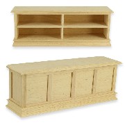 Comptoir de magasin non verni meuble miniature 1/12