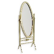 Miroir oval pivotant laiton dore meuble miniature 1/12