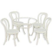 Salon de jardin metal blanc, 5 pcs meuble miniature 1/12