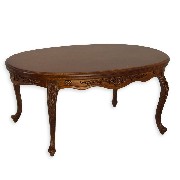 Table de salon ovale Louis XV noyer