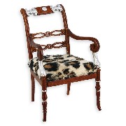 Chaise Art Deco av acc noyer-argent meuble de collection Trianon 1/12