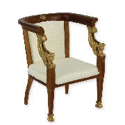 Fauteuil Empire noyer-or