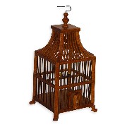 Cage à oiseaux merisier meuble de collection Trianon 1/12