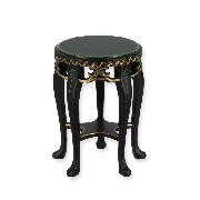Table d appoint noir ronde motif chinois