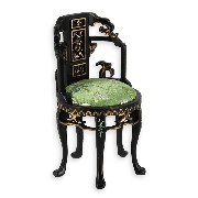Chaise noire ronde motif chinois meuble de collection Trianon 1/12