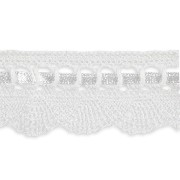 Rideau dentelle ruban satin blanc pour maisons de poupées 1/12