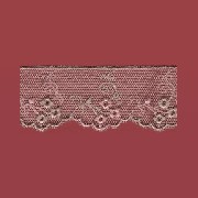 Rideau tulle brodé rose pour maisons de poupées 1/12