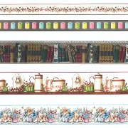 Frises chiot,livre,cuisine,fleurs,bobine pour maisons de poupées 1/12