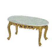 Table basse Louis XV or/marbre meuble de collection Trianon 1/12