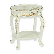Table d appoint ovale ivoire deco chinoi