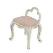 Tabouret Louis XV ivoire-fleurs