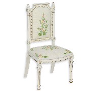 Chaise L XVI ivoire-fleursdoss.droit meuble de collection Trianon 1/12