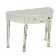 Desserte arrondie L XVI ivoire-or meuble de collection Trianon 1/12