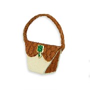 Sac à main triangle beige et marron miniature 1/12