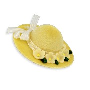 Chapeau avec 5 fleurs et ruban miniature 1/12