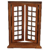 Porte double vitrée merisier 1/12