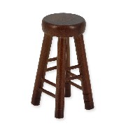 Tabouret haut noyer meuble miniature 1/12
