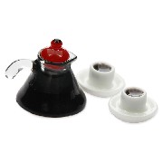 Cafetière verre avec 2 tasses