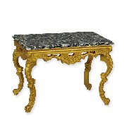 Table plateau marbre pieds or Trianon