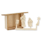 Crèche en bois avec 4 figurines