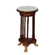 table empire noyer-or plateau marbre miniature 1:12e meuble de collection Trianon 1/12