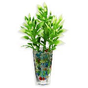 bouquet dans vase coloré  miniature 1:12e