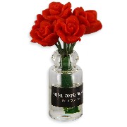 bouquet de roses rouges dans vase miniature 1:12e