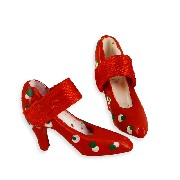 escarpins à talon rouges à pois la paire miniature 1:12e