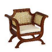 fauteuil louis philippe canné noyer miniature 1:12e trianon
