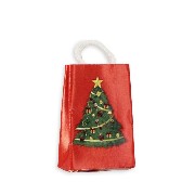 Sac cadeau rouge avec sapin de Noel