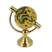 ancienne mappemonde globe laiton miniature 1/12