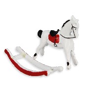 Cheval à bascule en métal blanc A RECOLLER miniature 1/12
