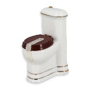 WC blanc porcelaine filet doré 1/12