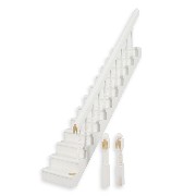 Escalier rampe à droite, blanc  - 2 poteaux détachés - pour maisons de poupées 1/12