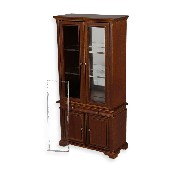 Vitrine Louis Pilippe noyer meuble de collection - vitre détachée - Trianon 1/12